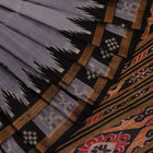 Handloom Grey Khandua Silk Saree with Black border
