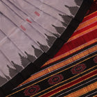Handloom Grey Sambalpuri Silk Saree with Red border