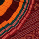 Full view of a yellow Bomkai cotton saree with maroon butta patterns