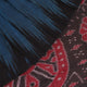 Draped plain blue and black Sambalpuri cotton saree.