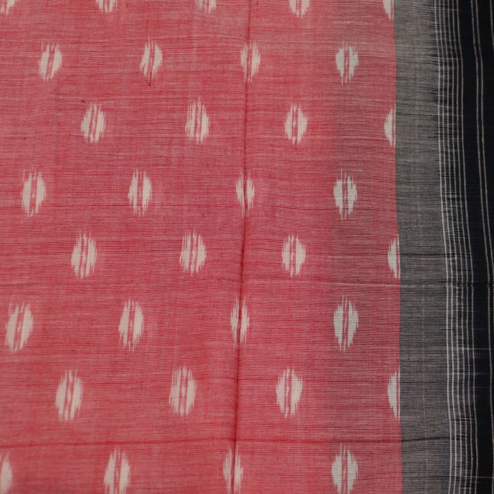 Multi-colored Sambalpuri cotton dupatta styled with black motifs.