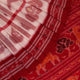 Full view of a white and red Sambalpuri cotton saree with traditional motifs.