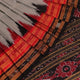 Saree draped: Grey Khandua silk saree with black butta pattern, showcasing elegant styling.