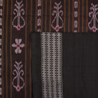 Full layout of a red and black Sambalpuri cotton saree displaying the overall body and pallu design.