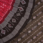 Handloom Red Sambalpuri Cotton Saree with Black border