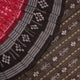 Full layout of a red and black Sambalpuri cotton saree displaying the overall body and pallu design.