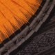 Styling view of a plain yellow and black Sambalpuri cotton saree, highlighting its elegant drape.