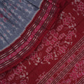 Grey Sambalpuri Cotton Saree with Maroon Border P73-01-06123