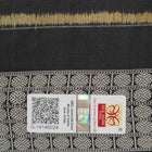 Close-up of the lustrous black Sambalpuri silk fabric, revealing its luxurious texture and fine weave.