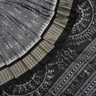 Handloom Grey Sambalpuri Silk Saree with Black border