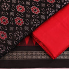 Sambalpuri Silk Blouse Piece in Black and Red with Motifs