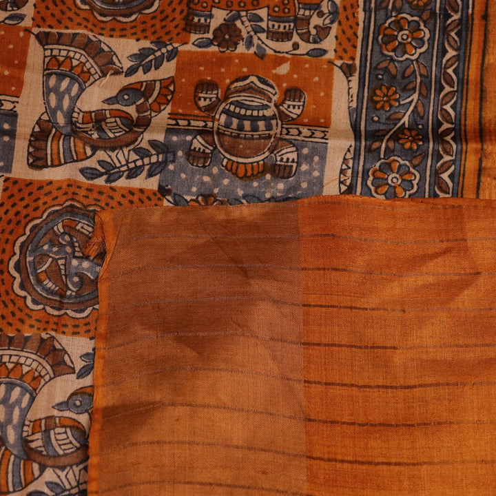 Close-up showing fine weave and subtle texture of Tussar Silk fabric