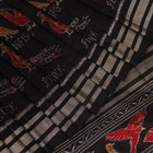 Handloom Black Sambalpuri Silk Saree with Black border