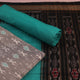 Sambalpuri cotton dress material blouse piece in grey with green motifs.