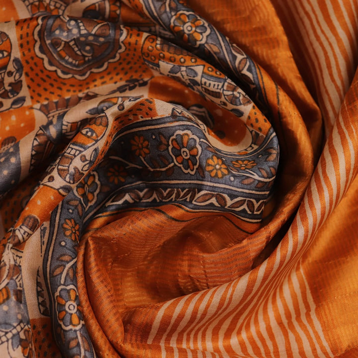 Close-up showing fine weave and subtle texture of Tussar Silk fabric