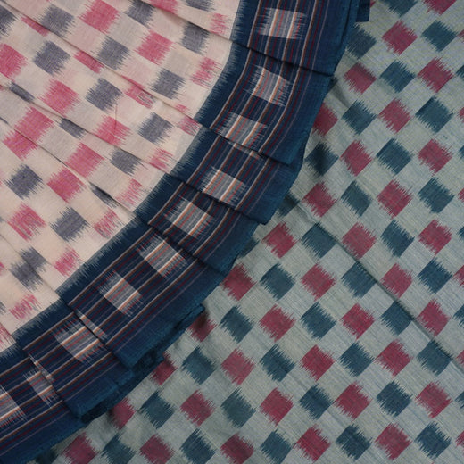 Sambalpuri Cotton Saree - White