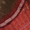 Brown Butta Bomkai Silk Saree with Maroon Border