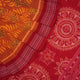 Full layout view of the yellow and red Sambalpuri cotton saree showcasing the complete body and border.