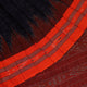 Styled plain blue and orange Sambalpuri cotton saree.