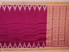 Pink Khandua silk saree styled; showing drape and overall look of the handloom saree.