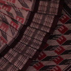 Handloom Grey Sambalpuri Cotton Saree with Black border