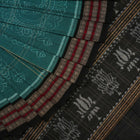 Handloom Green Sambalpuri Cotton Saree with Black border