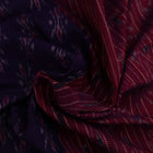 Blue Sambalpuri cotton saree draped, showcasing the overall styling and motifs.