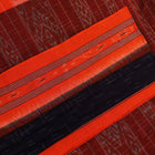 Styled plain blue and orange Sambalpuri cotton saree.