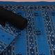 Blue and black Sambalpuri cotton dress material: Blouse piece detail with motifs.
