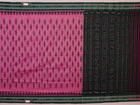 Pink and green Sambalpuri cotton saree with motifs, elegantly draped on a model.