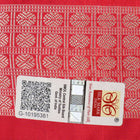 Close-up showing the luxurious texture and fine weave of the black Sambalpuri silk fabric.