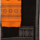 Coordinating black blouse piece for Bomkai Cotton Dress Material with subtle woven details.