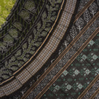 Handloom Green Sambalpuri Cotton Saree with Black border