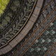 Full flat layout of the green and black Sambalpuri cotton saree with detailed motifs and pallu design
