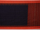 Styled plain blue and orange Sambalpuri cotton saree.