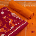 Red Doll Sambalpuri Cotton Dress Material with Black Border C29-11-05546