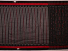 Grey and black Sambalpuri cotton saree draped, showcasing overall look and handloom texture.