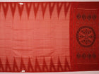 Styling view of a plain multi-color & rust Sambalpuri cotton saree.