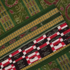 Full layout of a multi-color Sambalpuri cotton saree showcasing the green Pasapalli weave and borders.