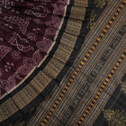 Handloom Maroon Sambalpuri Silk Saree with Black border