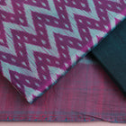 Sambalpuri silk dress material: Purple-green blouse piece with motif details.