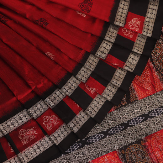 Bomkai Silk Saree - Maroon