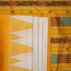 Close-up of the smooth texture and plain weave of white Sambalpuri silk fabric.