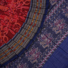 Handloom Maroon Sambalpuri Cotton Saree with Blue border