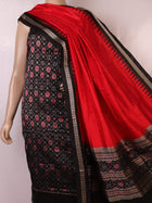 Sambalpuri Silk Blouse Piece in Black and Red with Motifs