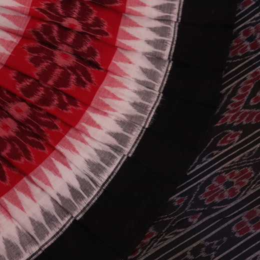 Sambalpuri Cotton Saree - Red