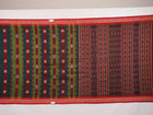 Full layout view of the multi-color striped Sambalpuri cotton saree with red border and pallu