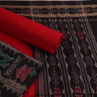 Handloom Black Sambalpuri Cotton Dress Material with Red border