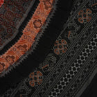 Handloom Orange Sambalpuri Cotton Saree with Black border