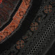 Full layout of the orange and black Sambalpuri cotton saree displaying the complete pattern and design.